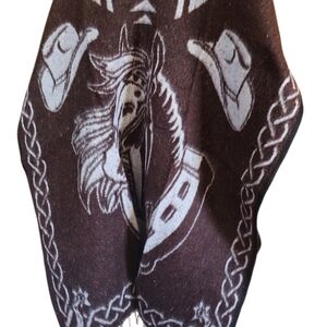 Western Style Brown Poncho